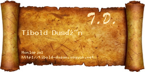 Tibold Dusán névjegykártya